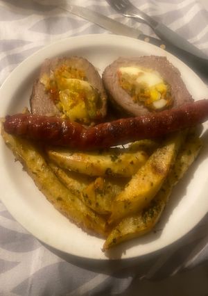 Una foto de Colita de cuadril rellena con papas al horno