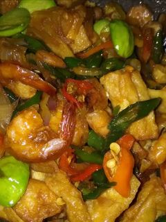 Foto resep Tumis udang tahu pete