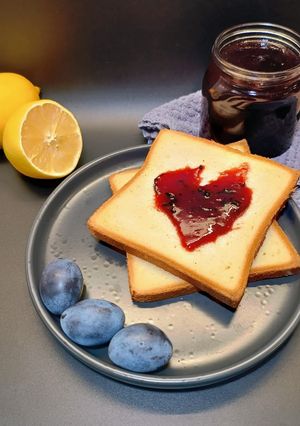 A picture of Aromatic homemade plum jam.