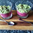 Verrine betterave rouge avocat