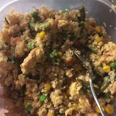 A picture of Cauliflower fried rice.