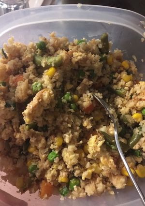 A picture of Cauliflower fried rice.