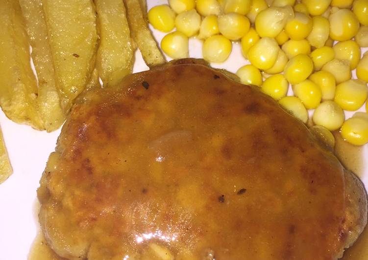 Steak tempe saus lada hitam no vegetable 😬