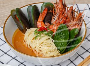 Foto resep Creamy Miso Seafood Capellini
