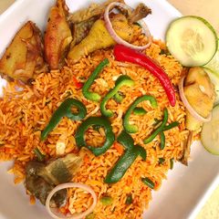 Vegetable Jollof rice and Chicken by Hon Ikeakam A picture of Vegetable Jollof rice and Chicken by Hon Ikeakam.