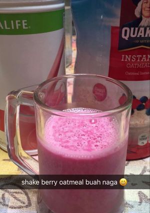 Foto resep Shake berry herbalife oatmeal buah naga