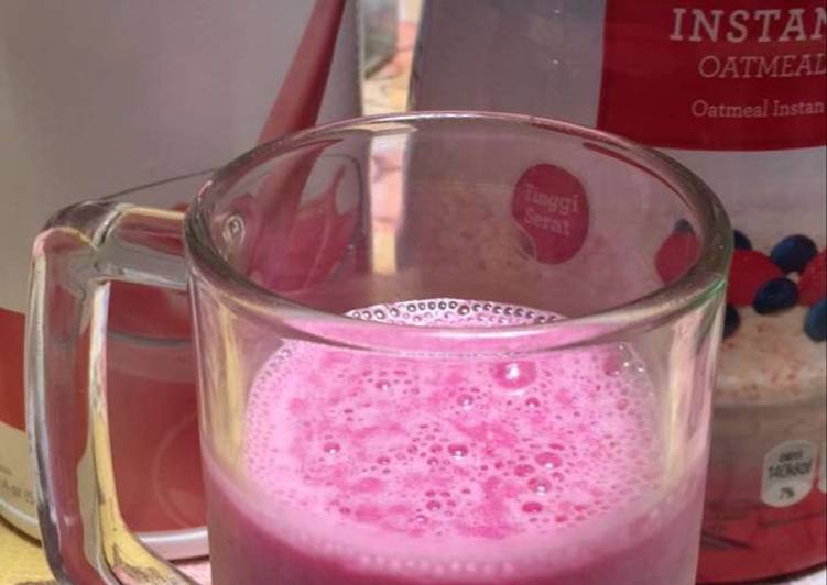 Cara Mudah Menyiapkan Shake berry herbalife oatmeal buah naga Enak dan Antiribet