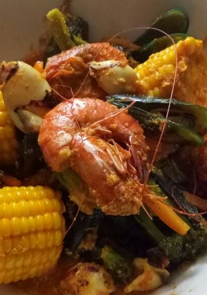 Foto resep Seafood ala cut the crab (udang kerang cumi)