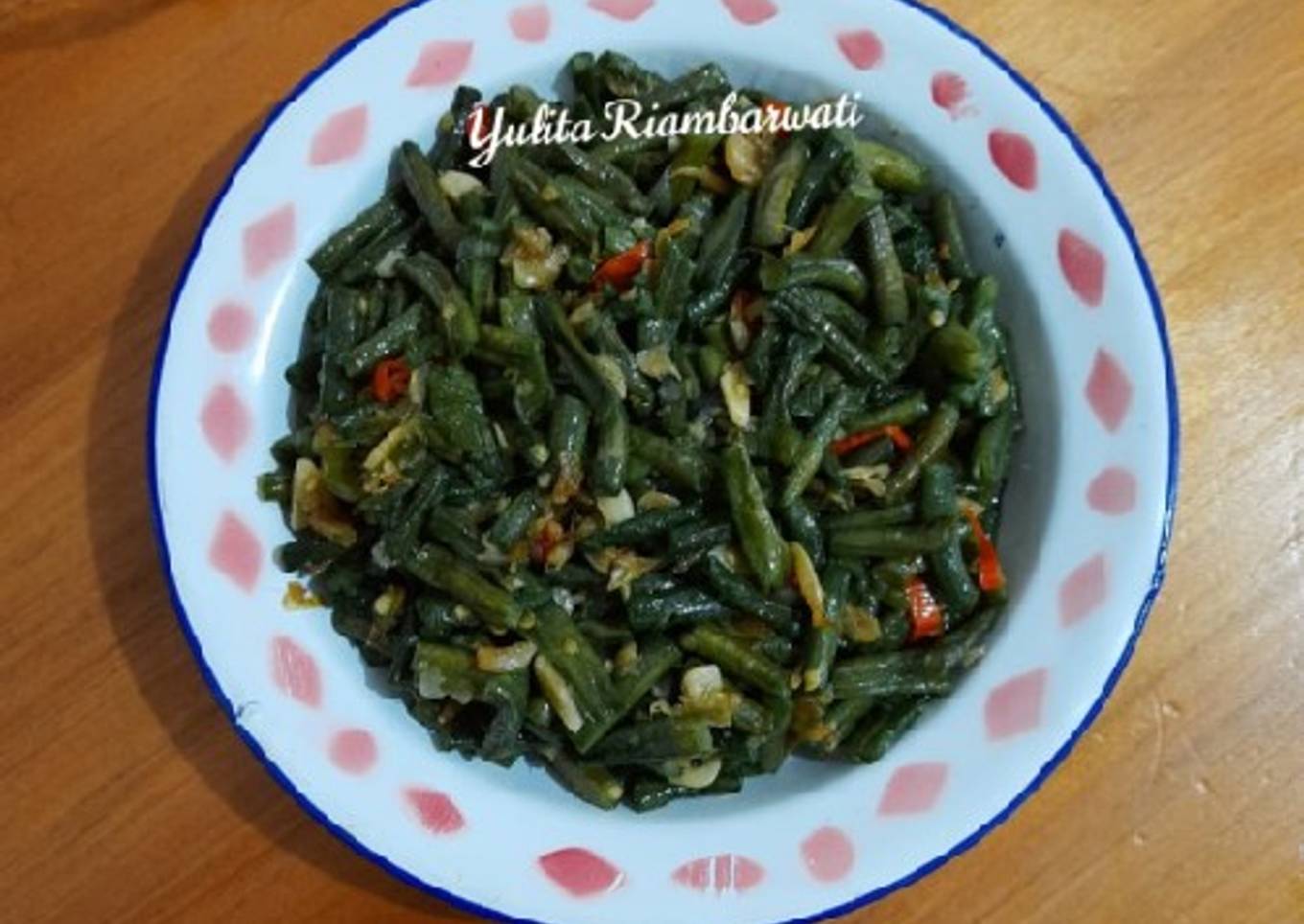 218. Tumis Kacang Panjang Udang Rebon