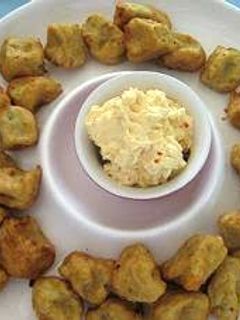 A picture of Kumara Gnocchi with Sweet Thai Chilli Cream Cheese Dip.