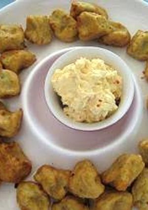 A picture of Kumara Gnocchi with Sweet Thai Chilli Cream Cheese Dip.