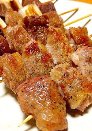 A picture of Budget Pork Skewers (Pork Kushi & Negima).