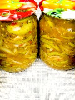 Фото Кабачок как шашлычок. Закуска из кабачков. Будут просить рецепт | Snack from zucchini for the winter.