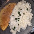 Arroz con manteca de ajo y queso crema