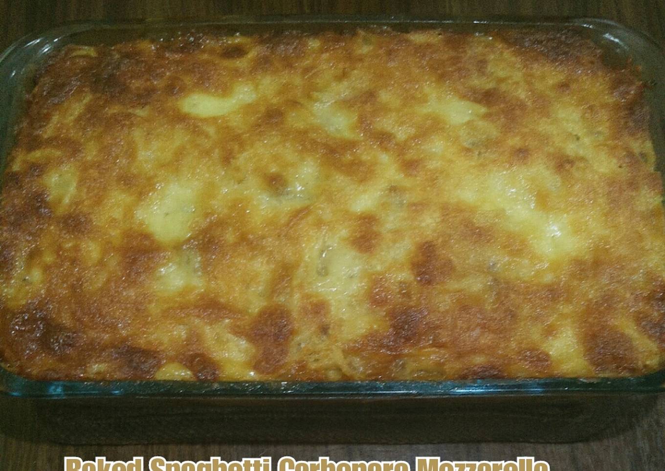 Baked Spaghetti Carbonara Mozzarella