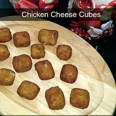 A picture of Chicken cheese cubes.