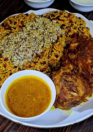 عکسی از دستور سبزی پلو با گردن