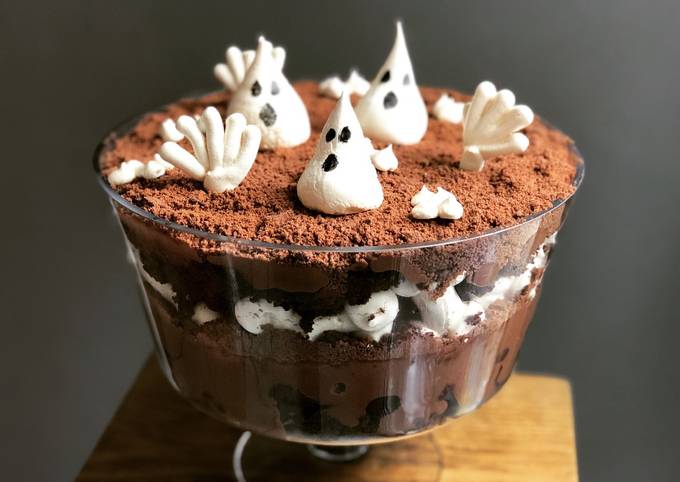 Easiest Way to Make Super Quick Homemade Graveyard Trifle with Meringue Ghost Cookies