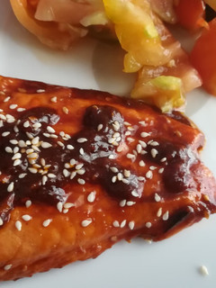 Una foto de Salmón teriyaki fácil