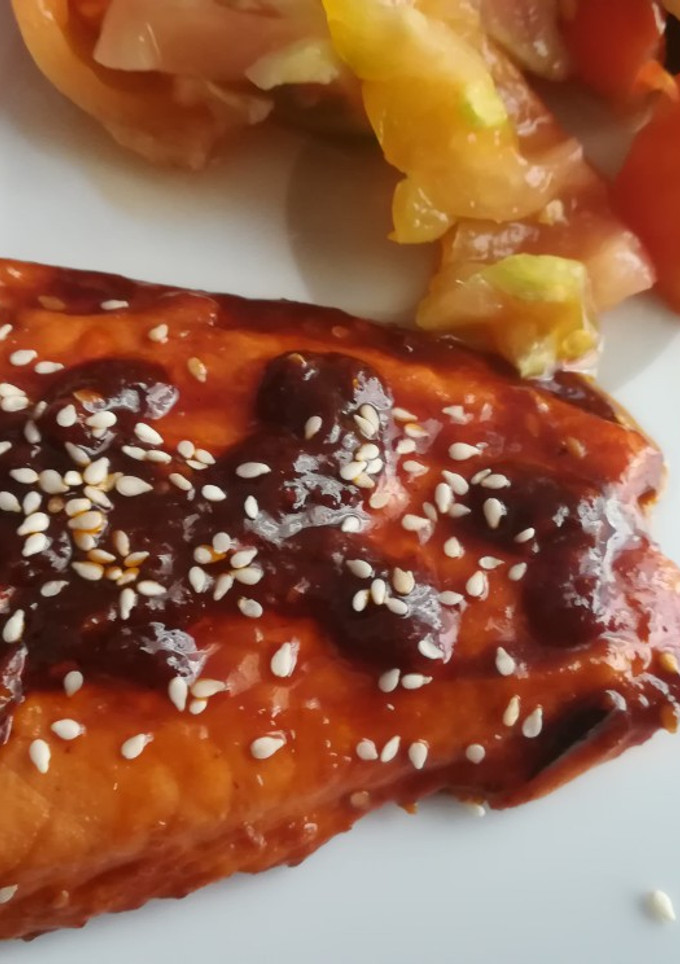 Una foto de Salmón teriyaki fácil