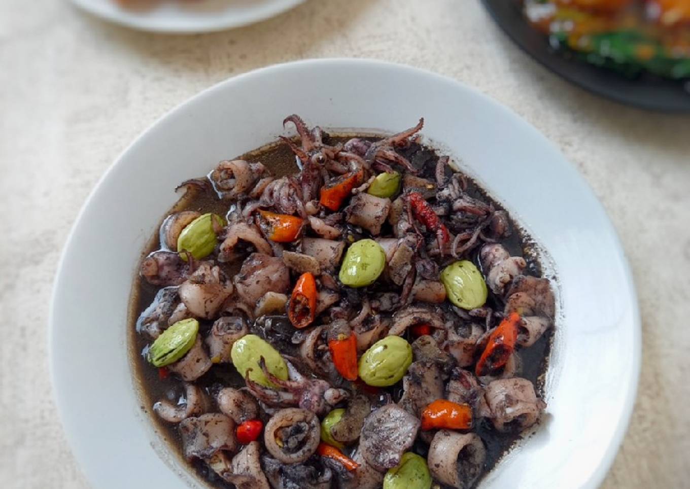 Cumi hitam yang dimasak sebentar