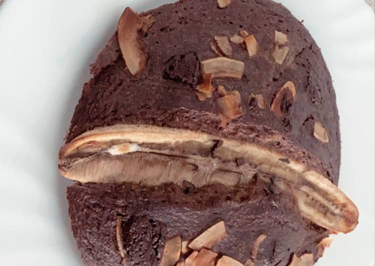 Bizcocho chocolate y plátano fit