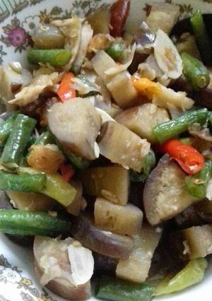 Foto resep Oseng terong dan kacang panjang