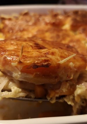 Almás csirkés rakott batáta recept fotója