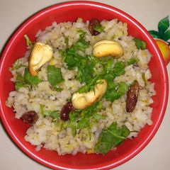 A picture of Onion rice (onion bhaat).