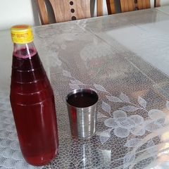 A picture of Rooh afza rose sharbat.