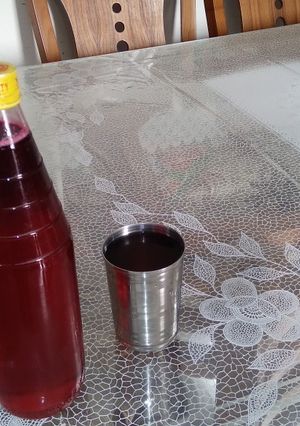 A picture of Rooh afza rose sharbat.