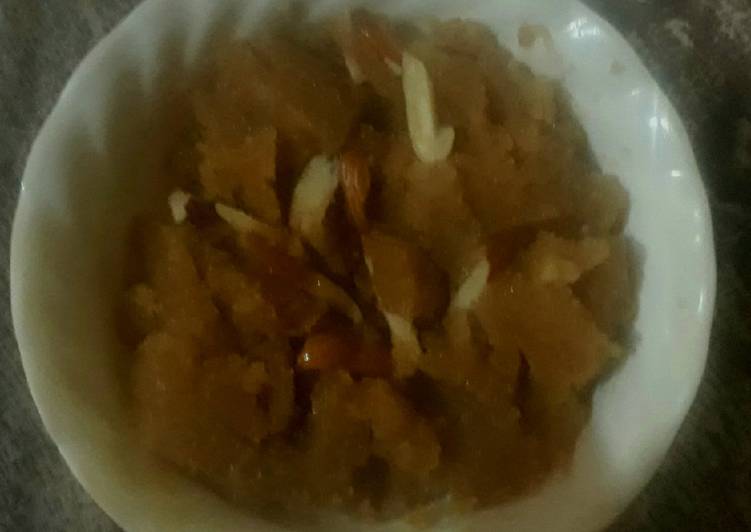 Suji and besan halwa