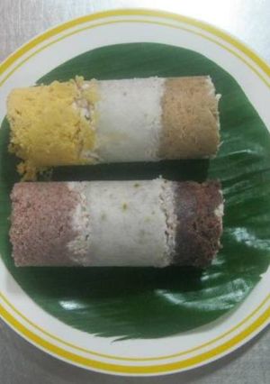 A picture of Mix Puttu(Colored Steamed Cake).