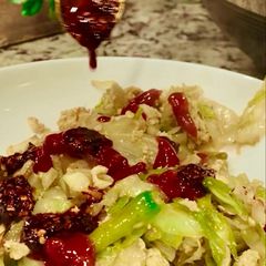 A picture of Spicy Cabbage and Egg Stir-Fry.