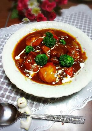 A picture of Pork Stew with Store-Bought Roux.