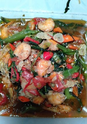 Foto resep Tumis udang kangkung