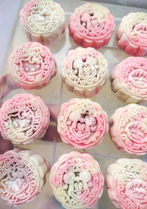 Foto resep Snow skin mooncake isi coklat Kacang