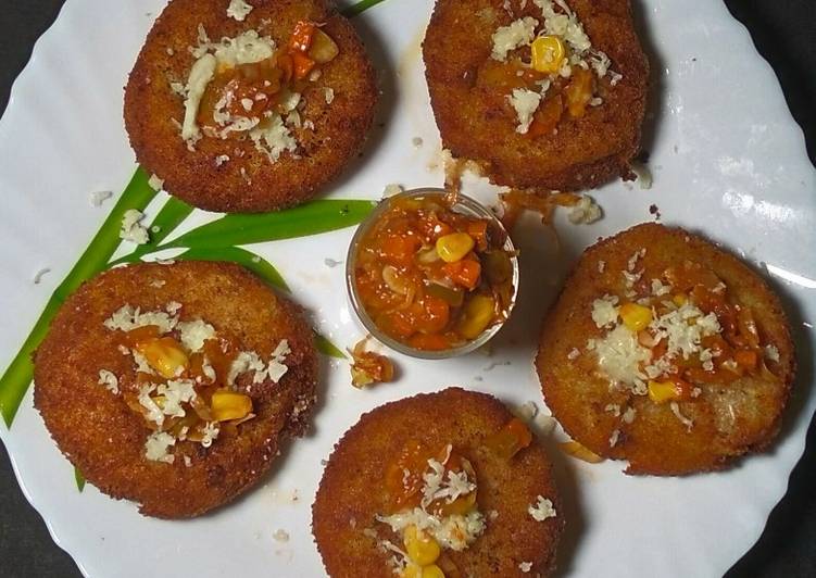 Recipe of Appetizing Pizza Cutlet Indian cutlet with Italian cheesy filling