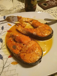 Una foto de Salmón a la naranja