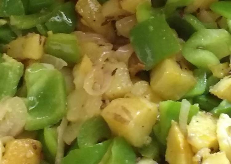 Steps to Prepare Favorite Aloo Simla Mirch - My Style