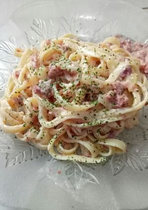 Foto resep Fettuccine saus Carbonara