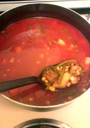 A picture of Beef Vegetable Soup.