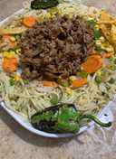 Herb spaghetti with Behari beef - western and desi fusion