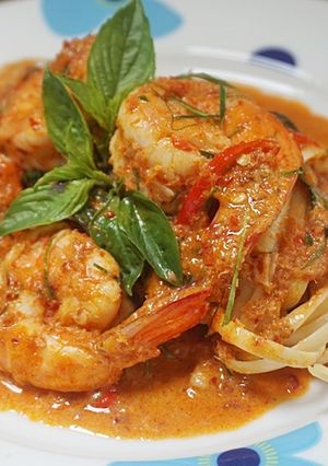 รูปของ สปาเก็ตตี้ฉู่ฉี่กุ้ง