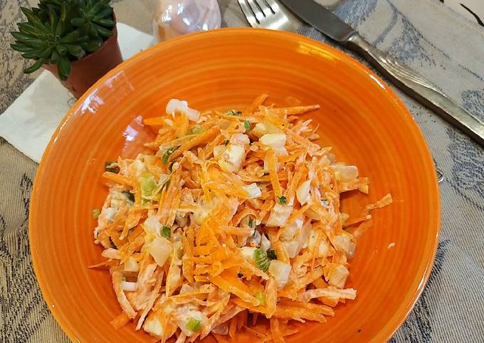 Морковный салат с кальмаром