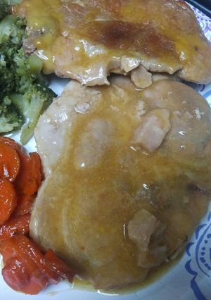A picture of Pork Chops in Gravy.