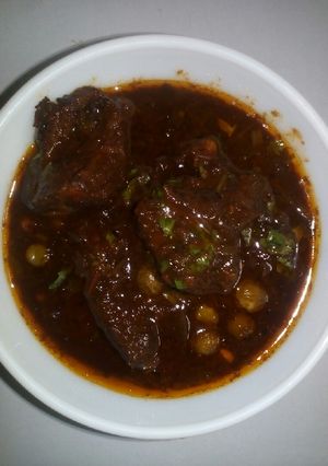 A picture of Beef stew cooked with Guinness stout #4weekschallenge.