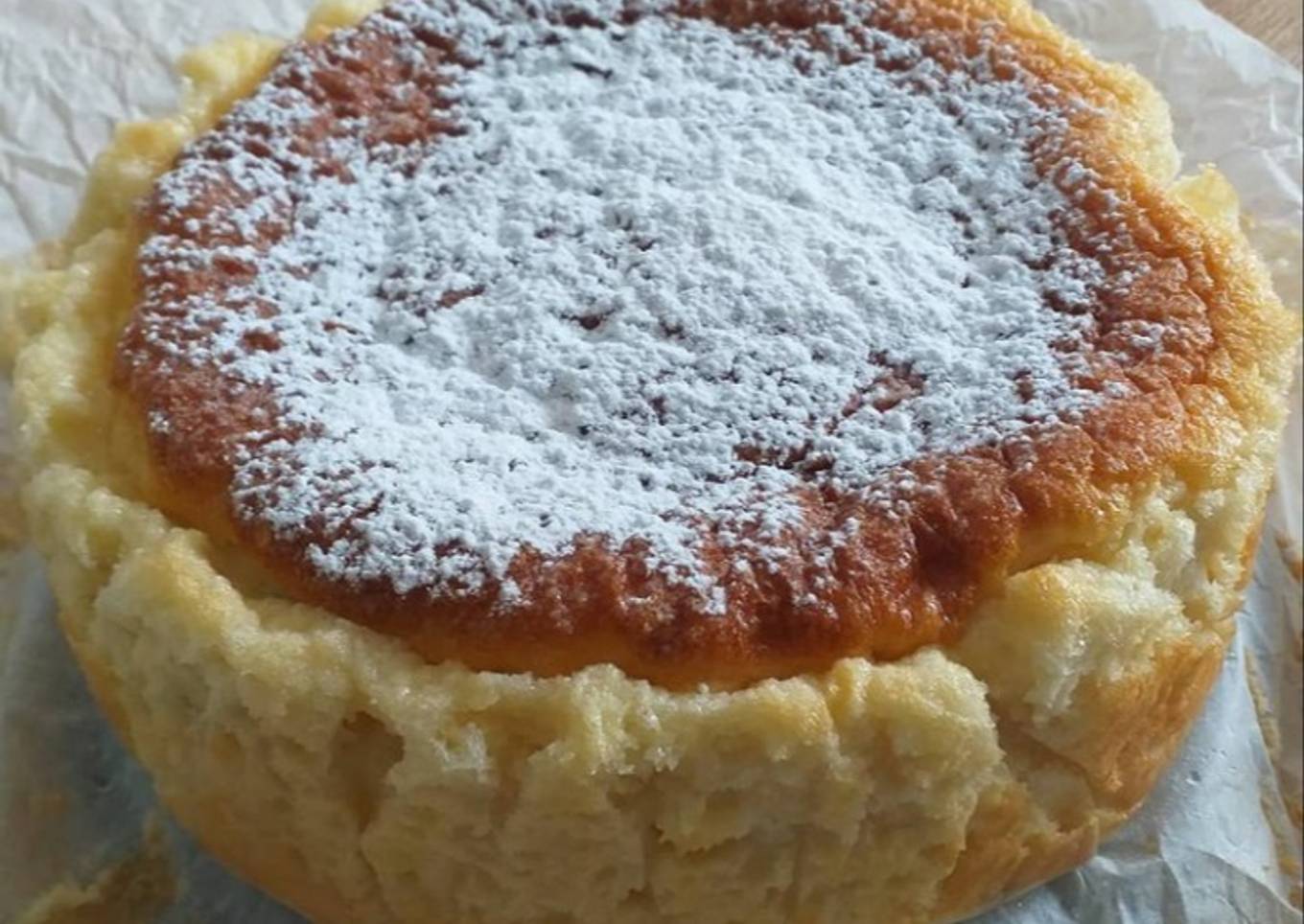 Tarta de arroz con leche y arándanos