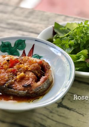 Hình của món Cá Bò Ngừ Chiên Sốt Mắm Tỏi.