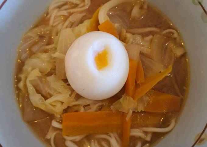 Recipe of Quick Creamy Miso Soup with Mee Tarik